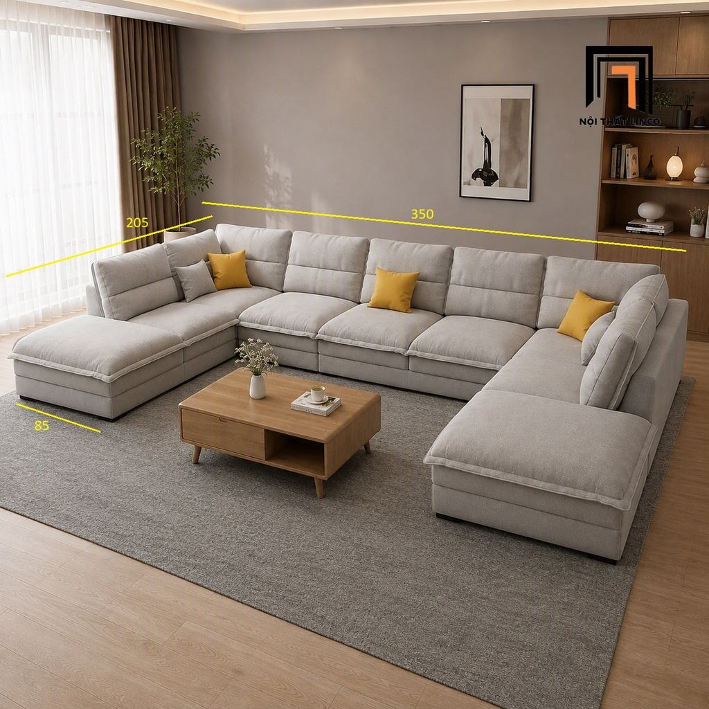 sofa chữ U sang trọng dài 3m5