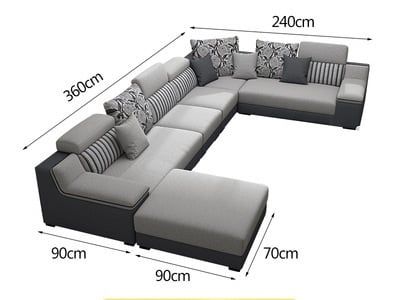 sofa chữ U dài 3m6 cho phòng khách