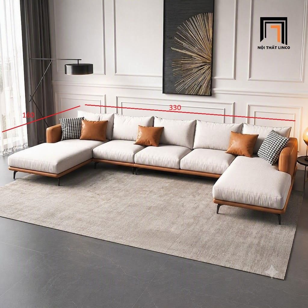 sofa chữ U dài 3m3 hiện đại