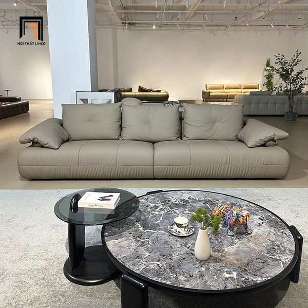 sofa, ghế sofa, sofa băng, sofa văng, sofa băng da xám ghi, sofa văng hiện đại, sofa băng phòng khách sang trọng, sofa 2m5