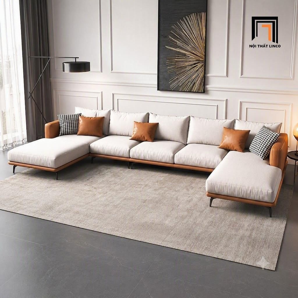 sofa chữ U dài 3m3 hiện đại