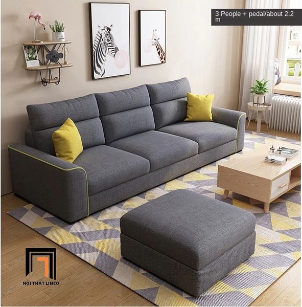 sofa băng, bộ ghế sofa băng, sofa xám đen 2m1