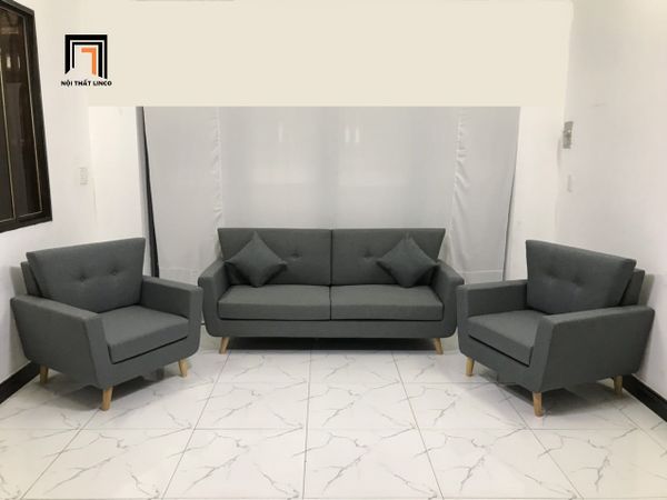 sofa, ghế sofa, bộ ghế sofa giá rẻ, set ghế sofa văn phòng, ghế sofa xám đậm, sofa màu xám lông chuột