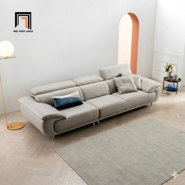 sofa, ghế sofa, sofa băng da xám trắng, sofa băng gật gù, ghế sofa băng sang trọng 2m5, sofa băng hiện đại