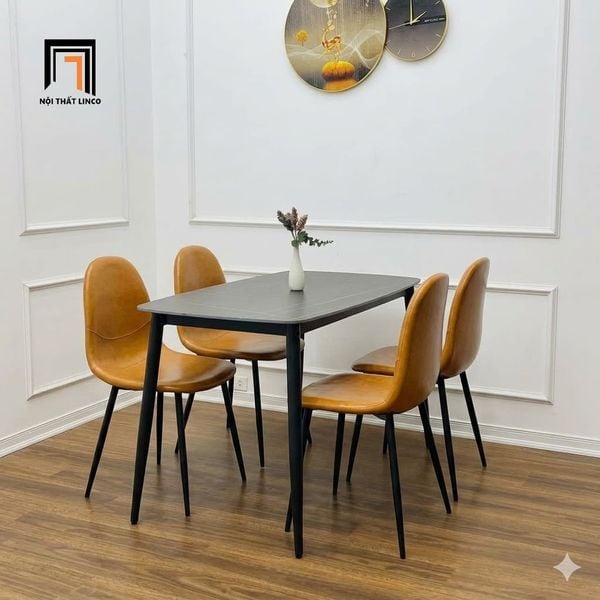 bàn ăn, bộ bàn ăn đá ceramic, bộ bàn ghế ăn 4 ghế bọc da, set bàn ăn 1m2 phòng bếp chung cư, bàn ghế ăn nhỏ gọn