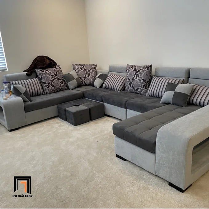 sofa chữ U dài 3m7 cho phòng khách rộng