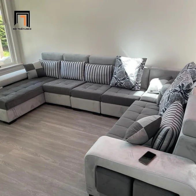 sofa chữ U dài 3m7 cho phòng khách rộng