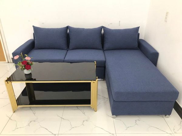 sofa, ghế sofa, bộ ghế sofa góc, sofa góc l, sofa góc chữ l, sofa góc 2m2 x 1m6, sofa góc màu xanh đậm