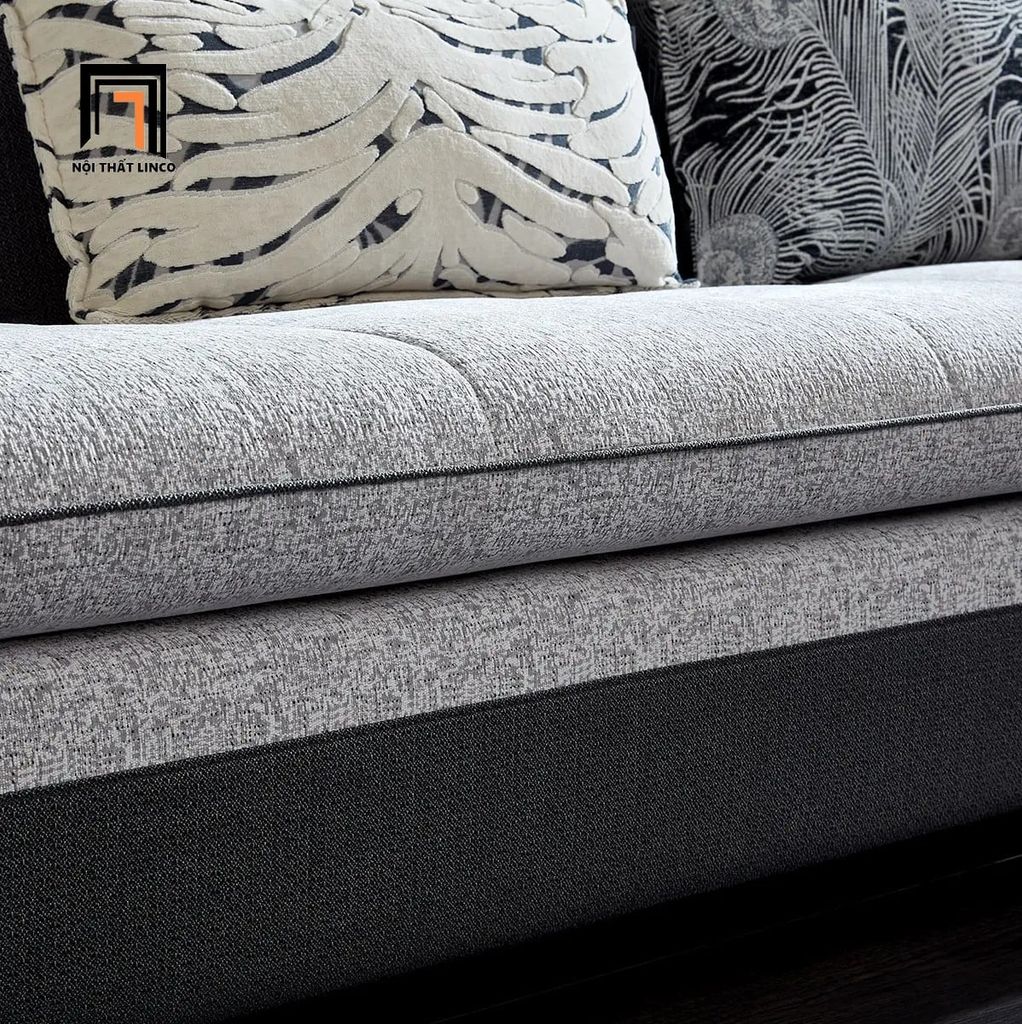 sofa chữ U dài 2m85 vải nỉ cho gia đình
