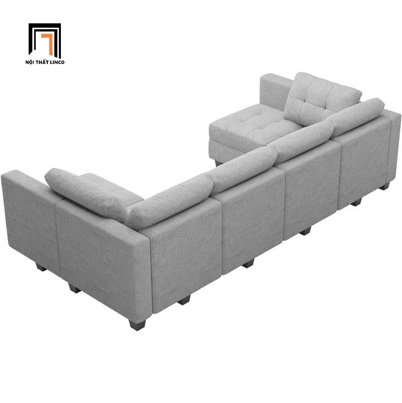 sofa dài chữ U 3m xám trắng