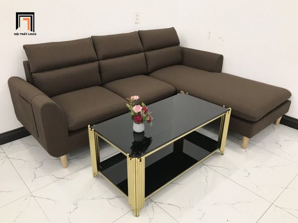 sofa, ghế sofa, sofa góc nâu đậm, sofa góc 2m2 x 1m6, sofa góc phòng khách, sofa góc căn hộ chung cư