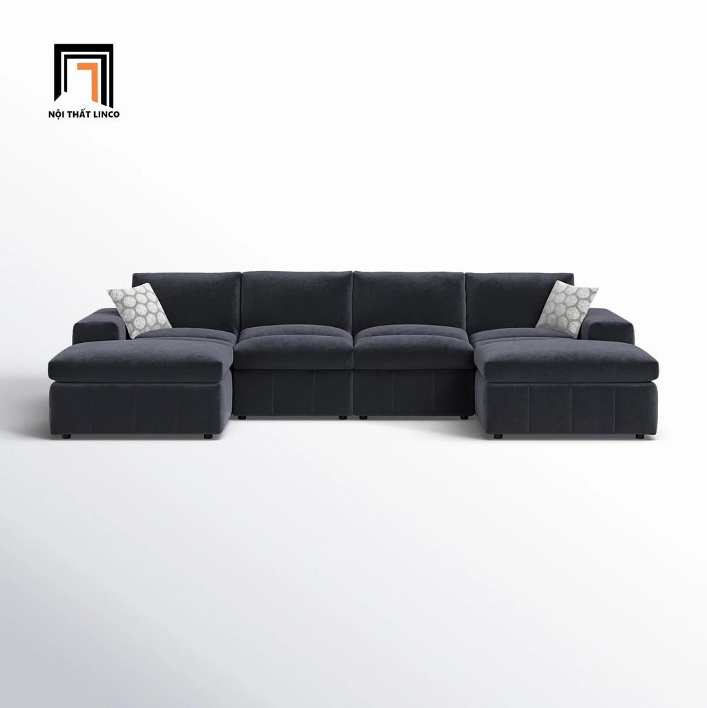 sofa dài chữ U 3m vải nỉ phòng khách