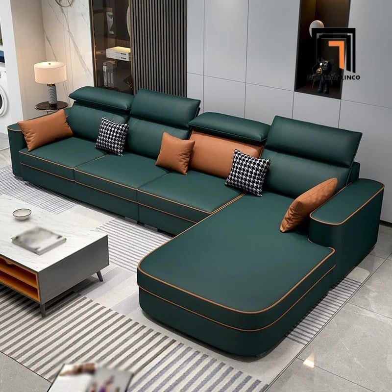 sofa chữ U dài 3m bọc da