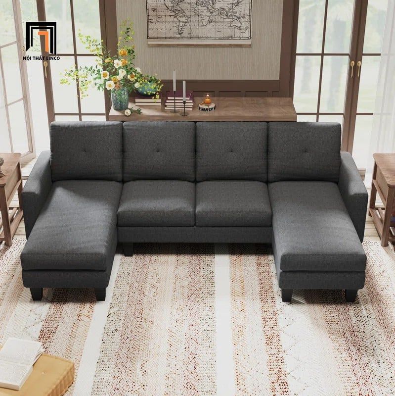 sofa chữ U dài 2m6 vải nỉ bố