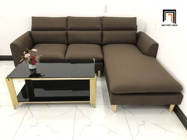 sofa, ghế sofa, sofa góc nâu đậm, sofa góc 2m2 x 1m6, sofa góc phòng khách, sofa góc căn hộ chung cư