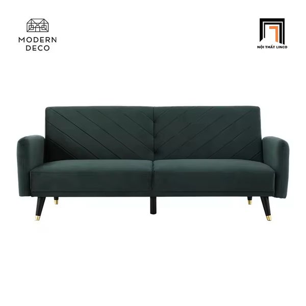 sofa giường, sofa bed, ghế sofa xanh rêu, sofa vải nhung, sofa giường xanh lá 2m, sofa giường nằm cho chung cư