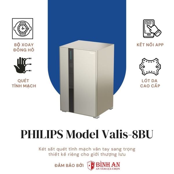 Tổng quan và bộ sản phẩm của Két sắt PHILIPS VALIS-8BU (163kg)