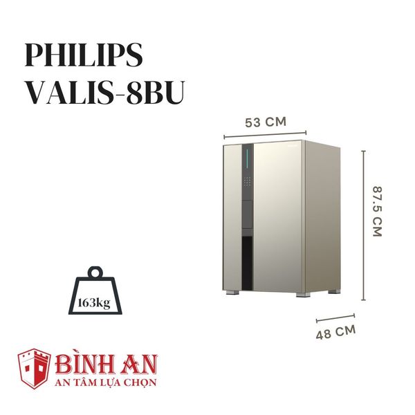 Kích thước bên ngoài của Két sắt PHILIPS VALIS-8BU (163kg)