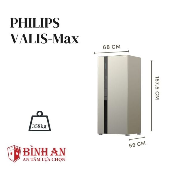 Kích thước bên ngoài của Két sắt PHILIPS VALIS-Max (358kg)