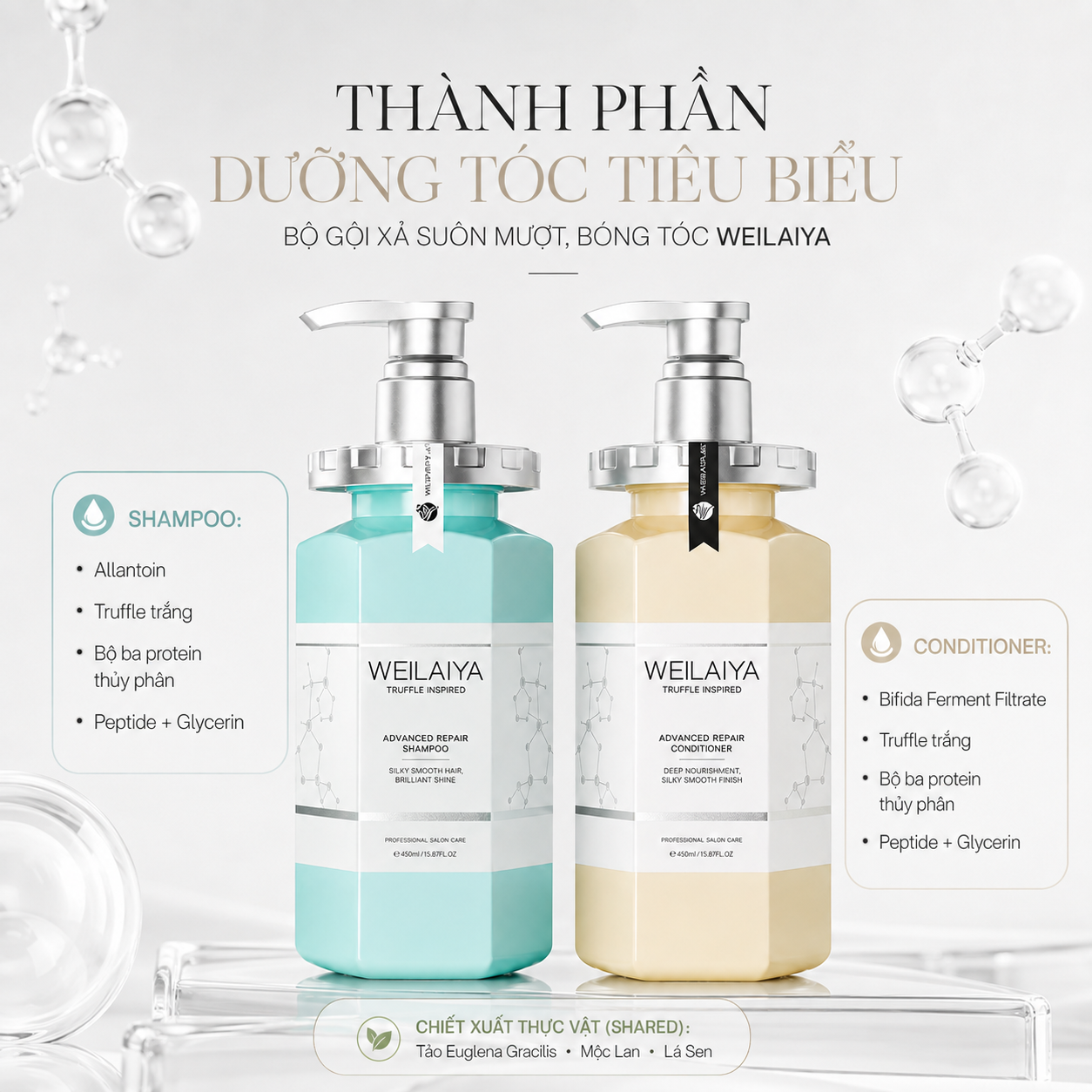 Thành phần của Bộ gội xả WEILAIYA Advanced Repair