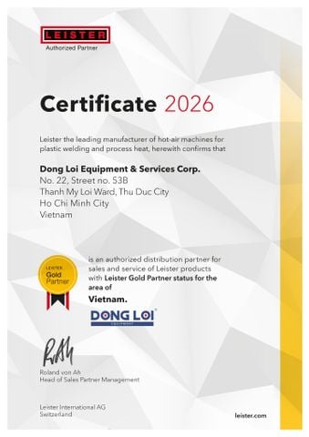 Cty Đồng Lợi Đối Tác Vàng (Gold Partner) Đầu Tiên & Duy Nhất của LEISTER Tại Việt Nam
