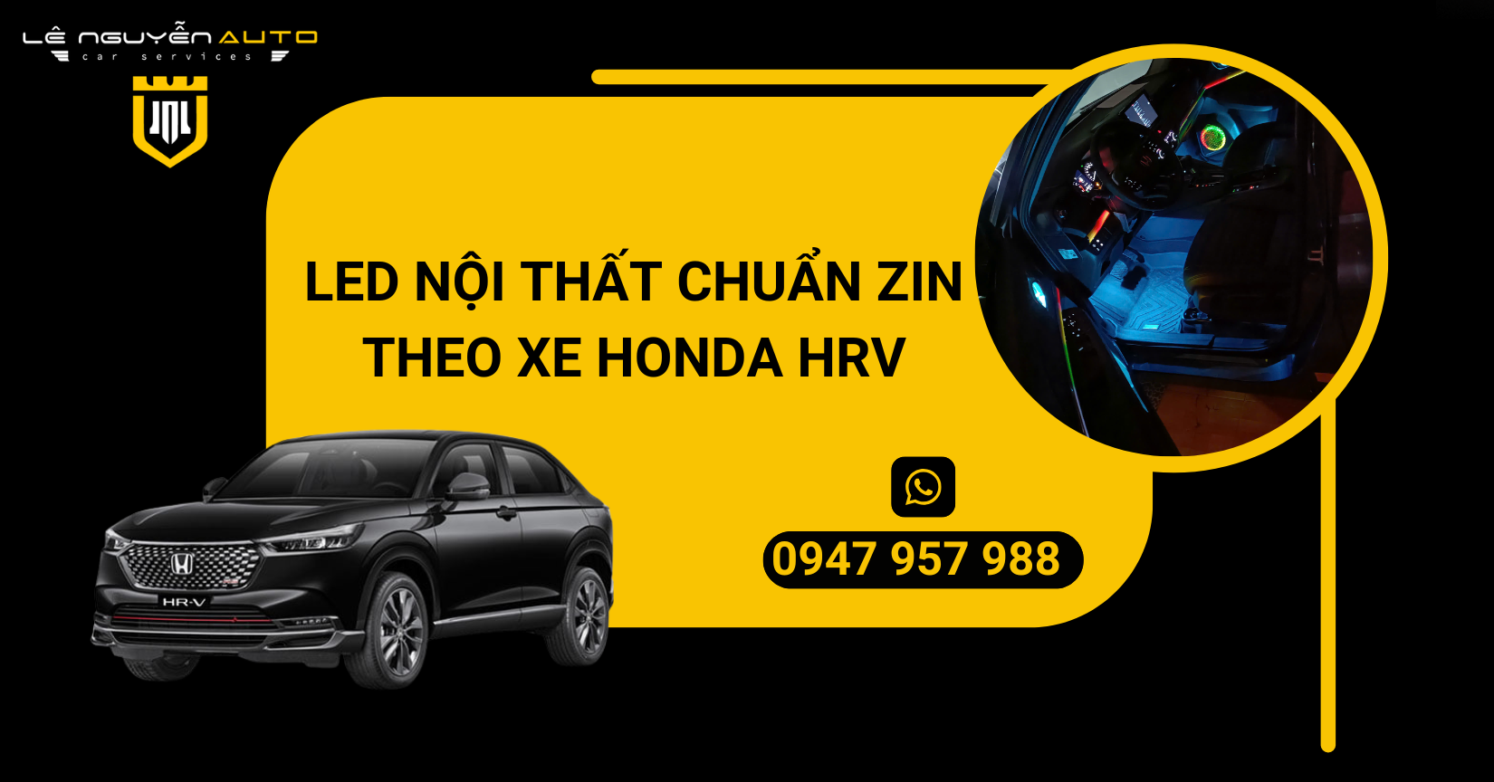 Led nội thất chuẩn zin theo xe Honda HRV
