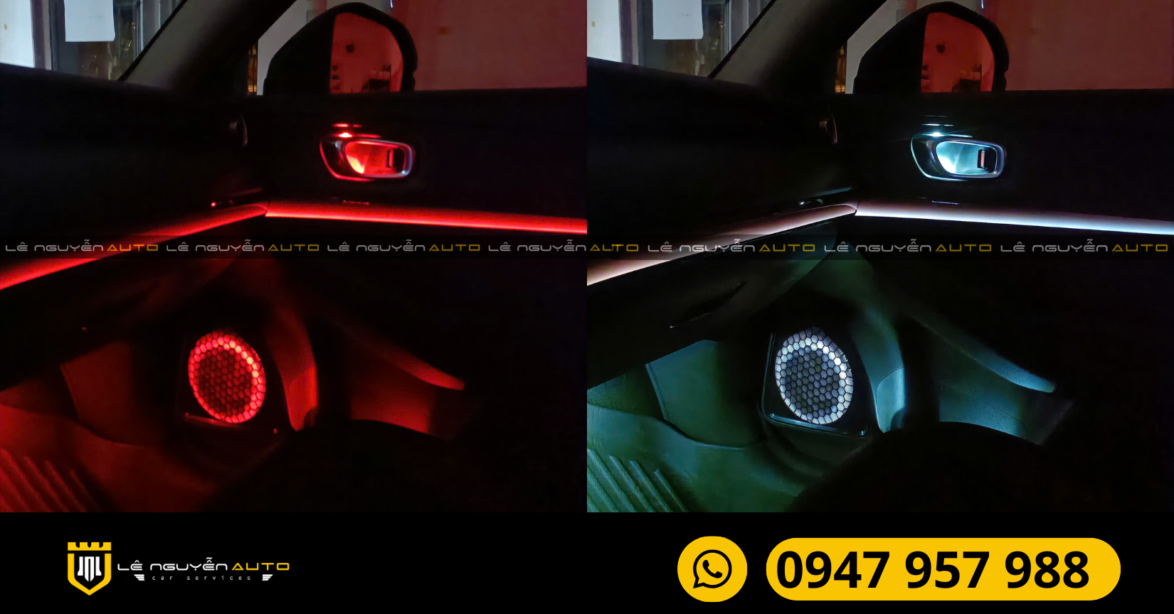Led nội thất chuẩn zin Honda HRV sau khi lắp đặt hoàn thiện tại Lê Nguyễn Auto