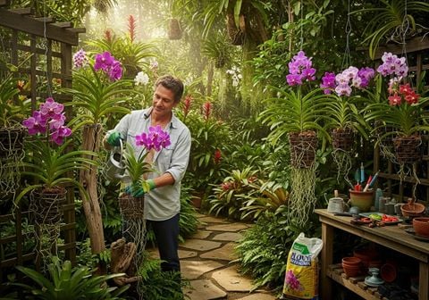 Hướng dẫn trồng lan Vanda phát triển rễ, thân, lá mạnh khỏe