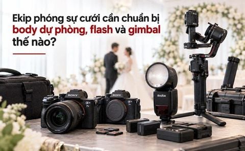 Ekip phóng sự cưới cần chuẩn bị body dự phòng, flash và gimbal thế nào?