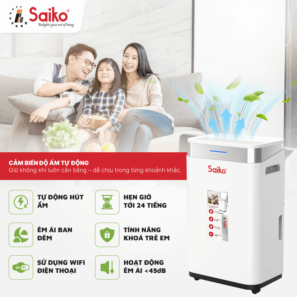 máy hút ẩm không khí Saiko HDF-30E (30L)