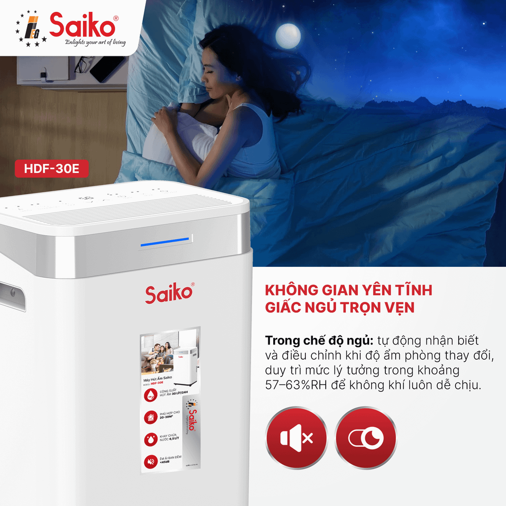 máy hút ẩm không khí Saiko HDF-30E (30L)