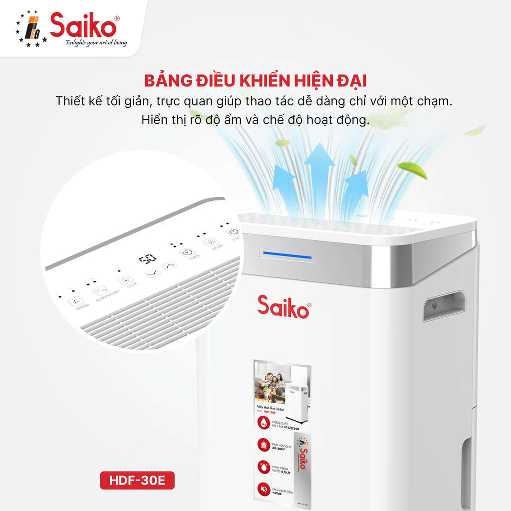 máy hút ẩm không khí Saiko HDF-30E (30L)