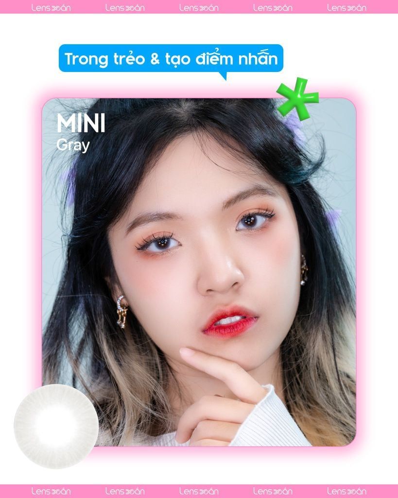Lens Mini Gray – Lens xám trong veo, dành cho mắt nhỏ