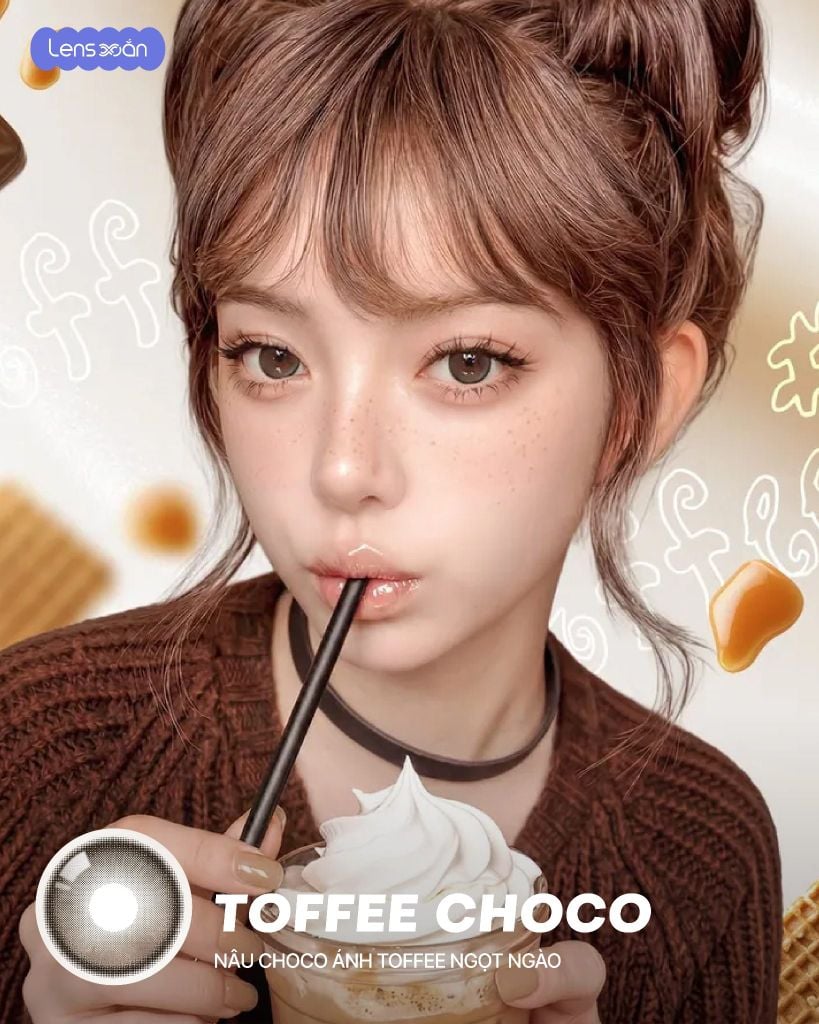 Toffee Choco OLOLA G.DIA 14.3mm màu nâu creamy Big Size chất liệu MPC chính hãng