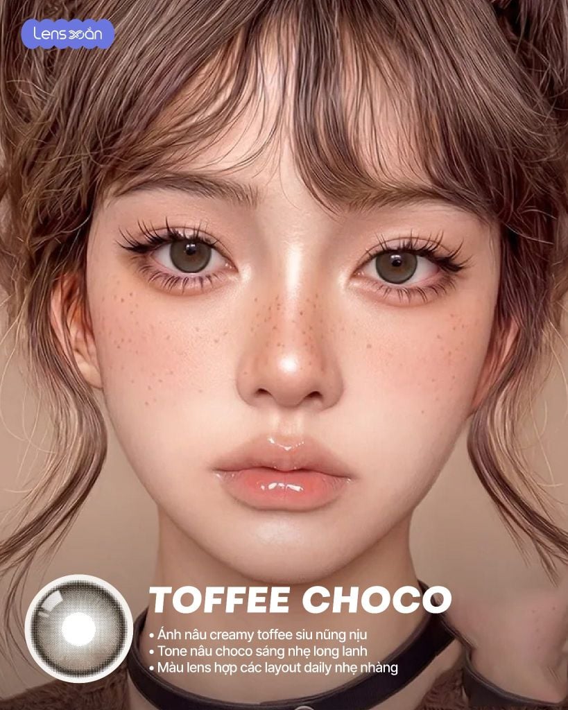 Toffee Choco OLOLA G.DIA 14.3mm màu nâu creamy Big Size chất liệu MPC chính hãng