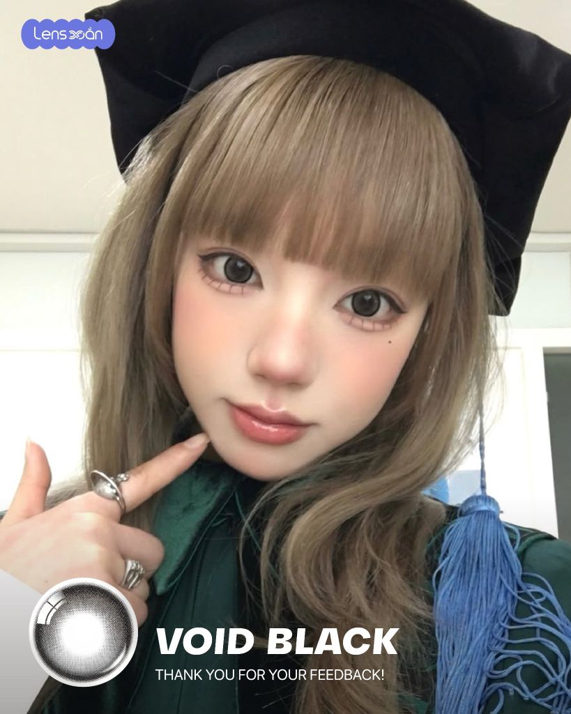 So sánh kính áp tròng Void Black và Toffee Choco Big Size của OLOLA về màu sắc, độ sáng, hiệu ứng giãn tròng và độ tự nhiên.