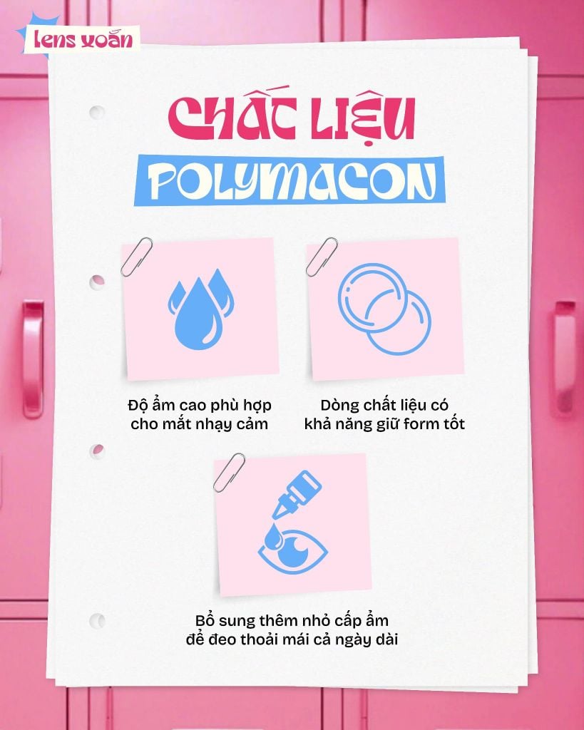 Infographic giới thiệu chất liệu Polymacon của lens Runway Gray