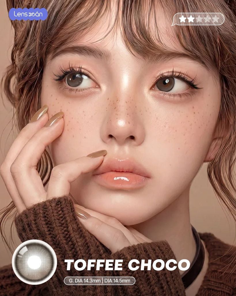 Toffee Choco OLOLA G.DIA 14.3mm màu nâu creamy Big Size chất liệu MPC chính hãng