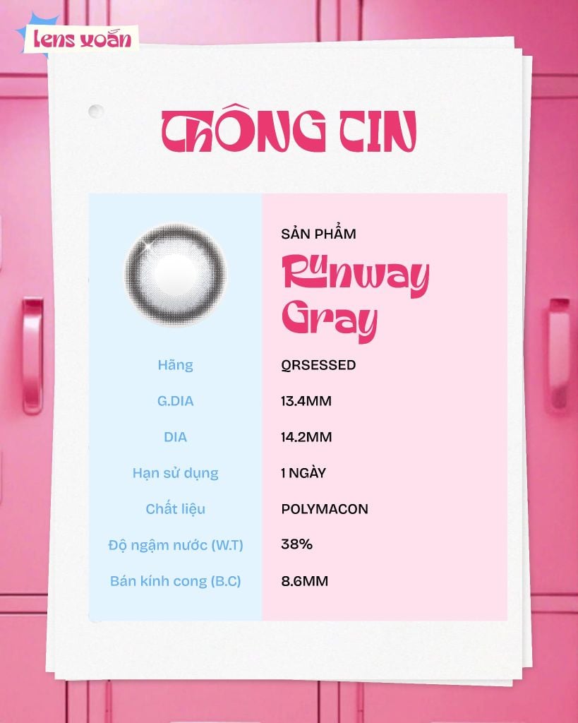 Infographic thông tin sản phẩm Runway Gray của QRSESSED