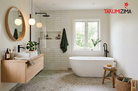 The trend of minimalist, elegant Scandinavian-style bathrooms