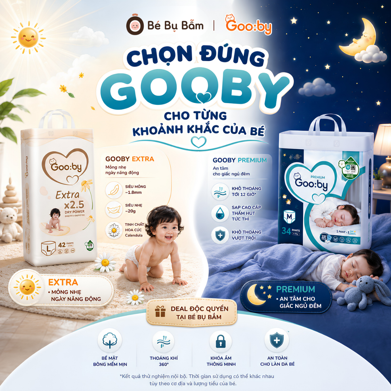 bỉm Gooby ngày và đêm Extra Premium