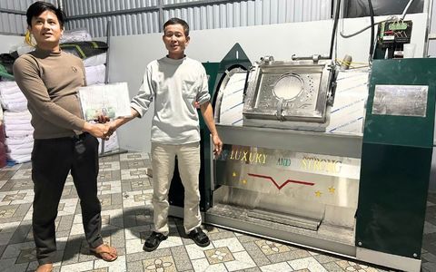 Máy giặt CN 50kg chân mềm tới Văn Giang, Hưng Yên