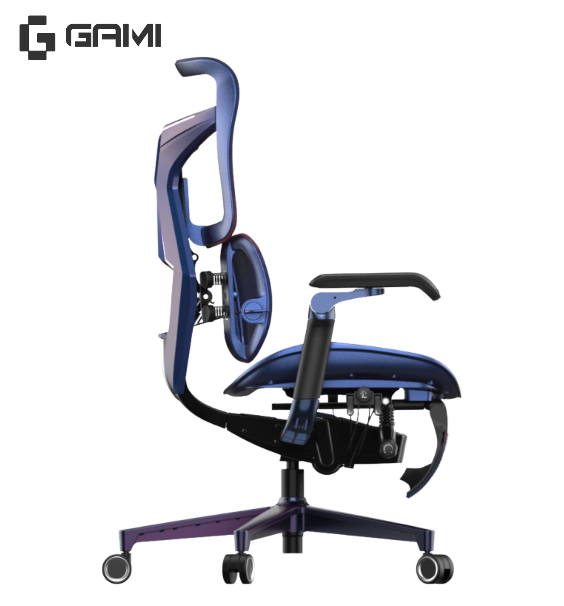 Ghế công thái học gaming Gami X3 Pro có Gác chân tích hợp dưới mâm ghế, kéo ra nhanh cho tư thế nghỉ ngơi