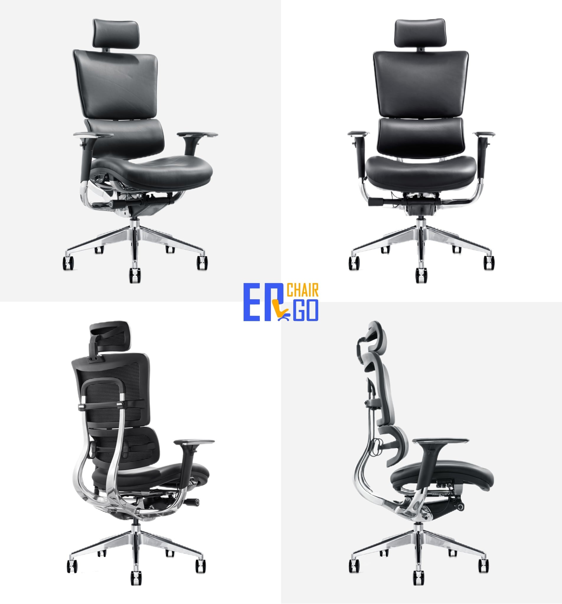 Ghế Công Thái Học BChair B-801D phiên bản bọc da bò Nappa cao cấp