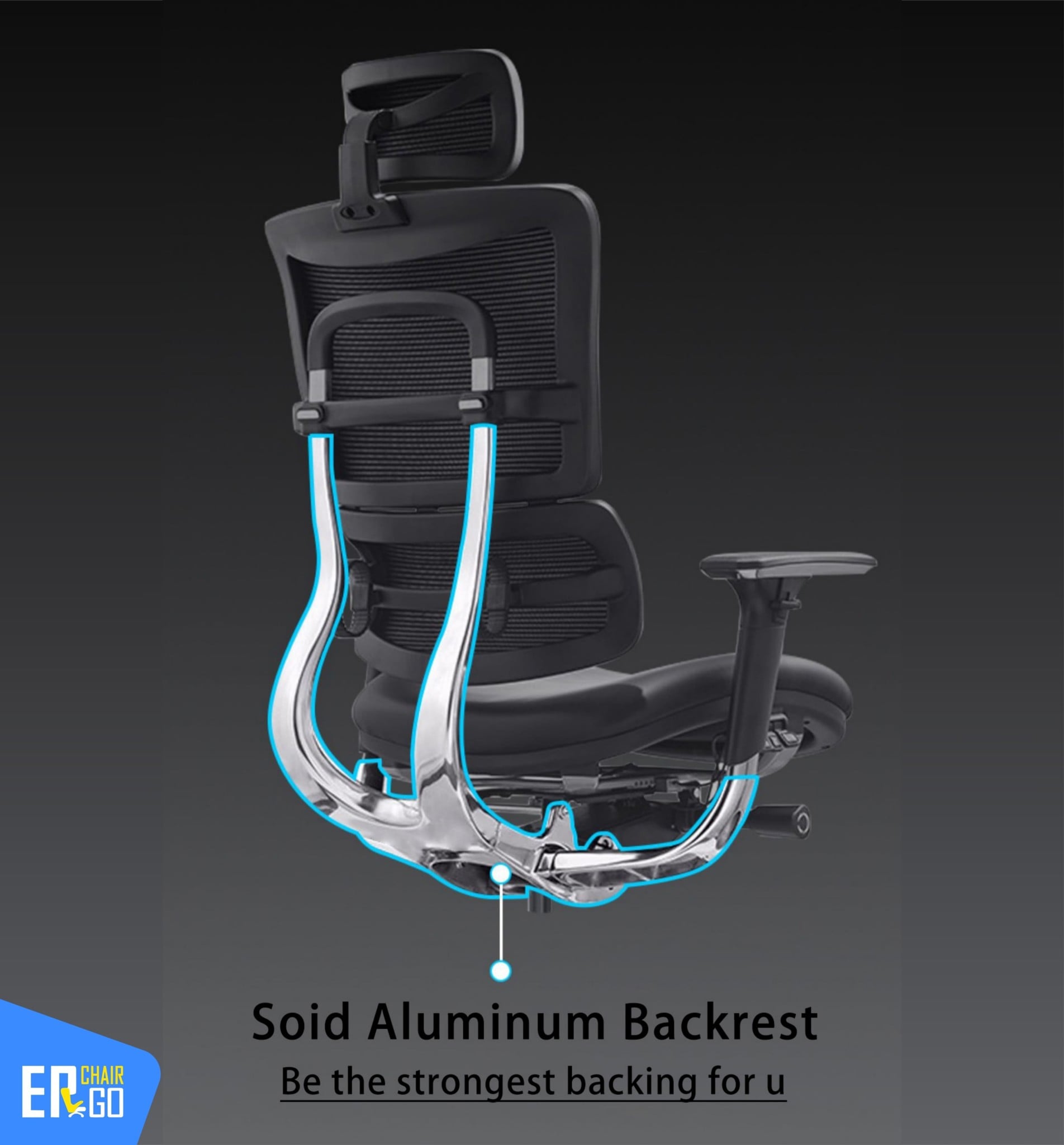 Khung lưng 2 mảnh uốn cong, nâng hạ 5 nấc, khóa ngả linh hoạt tới 138 độ