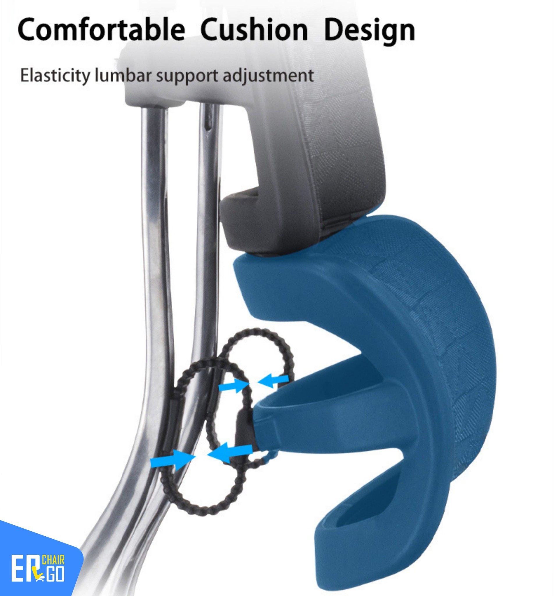 Khung lưng 2 mảnh uốn cong, nâng hạ 5 nấc, khóa ngả linh hoạt tới 138 độ