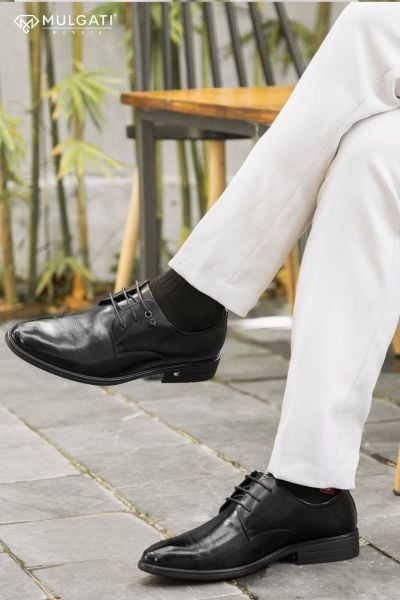 Giày Brogue độn đế nam họa tiết đục lỗ