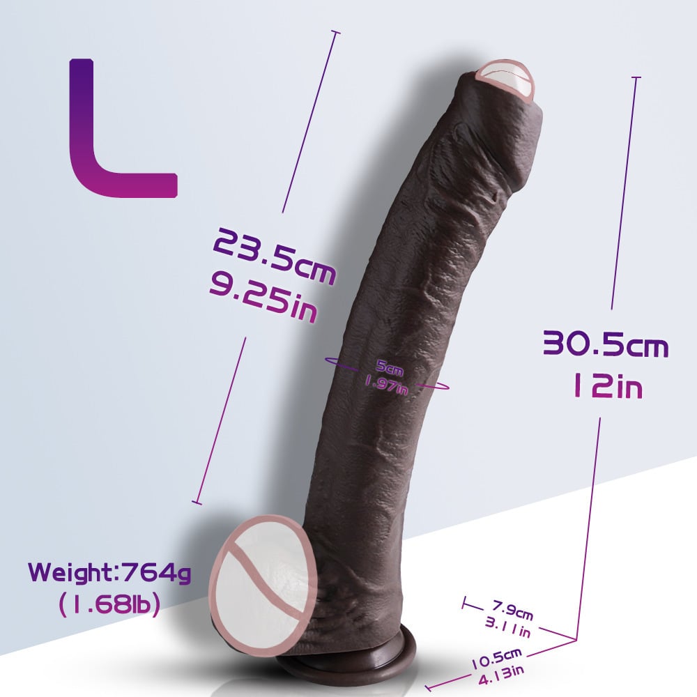 Dương vật giả gắn tường da đen dài to khủng có bao quy đầu size L 5