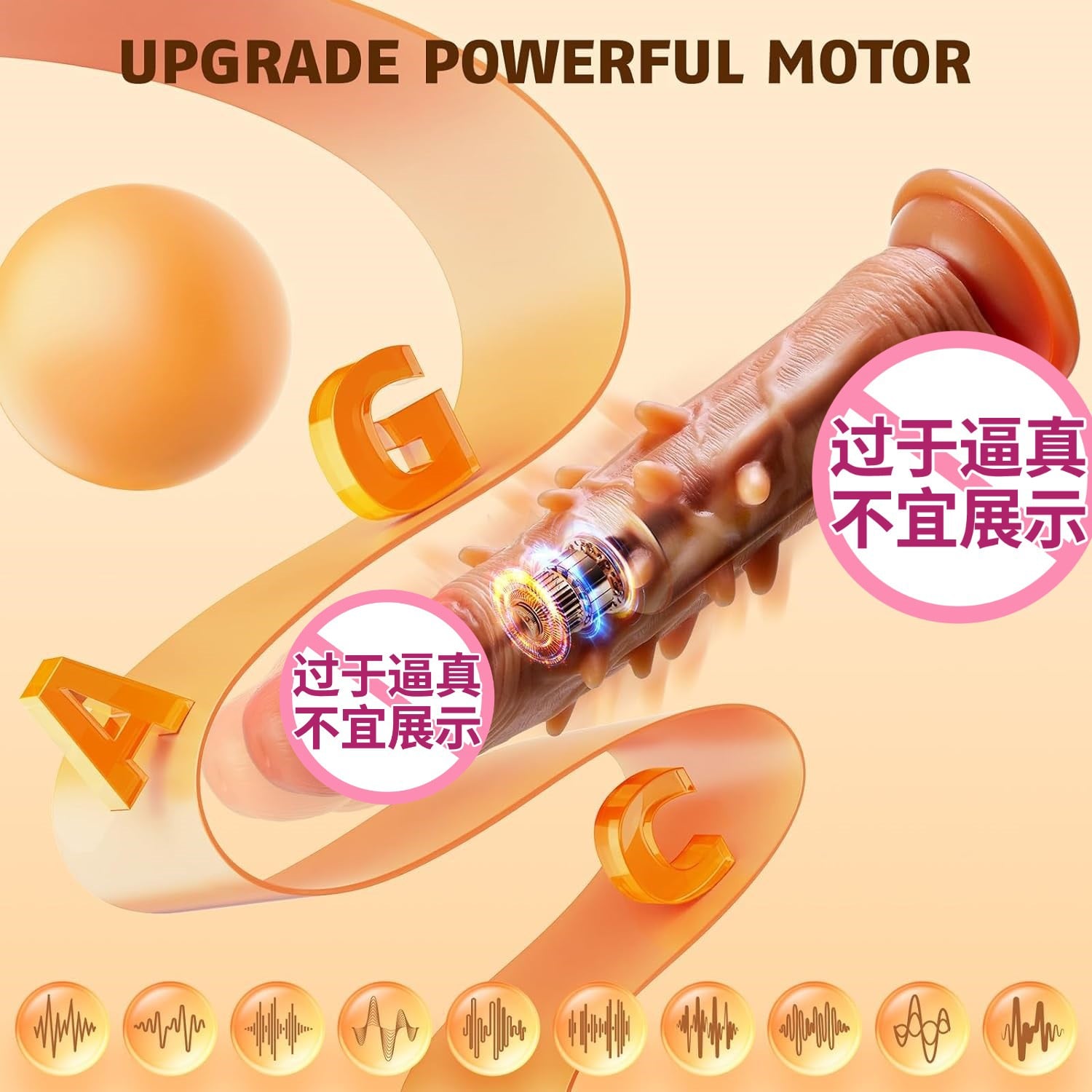 Dương vật giả Rung Thụt Nhiệt gai bi hít tường điều khiển Remote 11