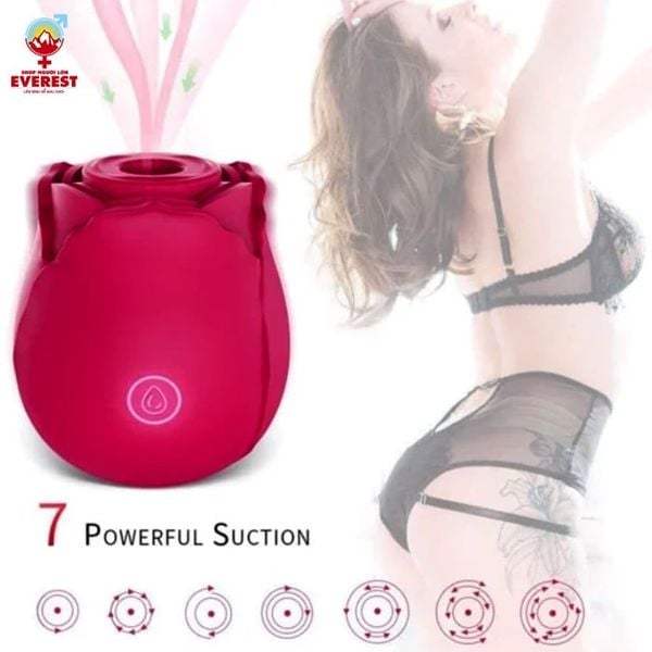 Máy rung bú mút massage kích thích hình bông hoa hồng